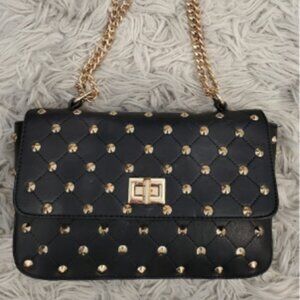 Forever 21 Black Gold Studded Crossbody Bag